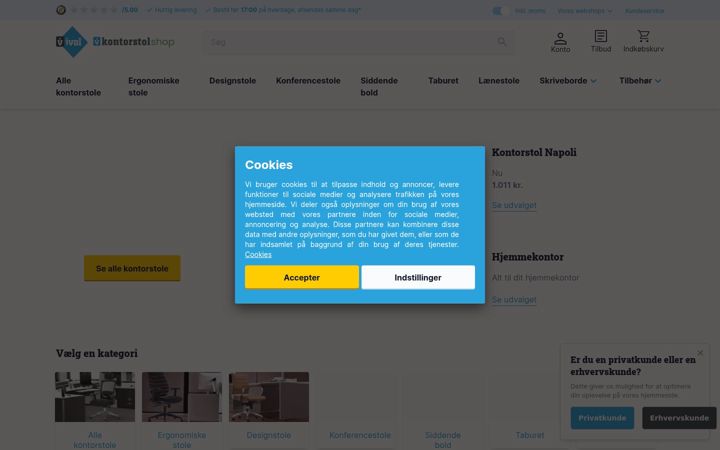 Screenshot of kontorstolshop.dk