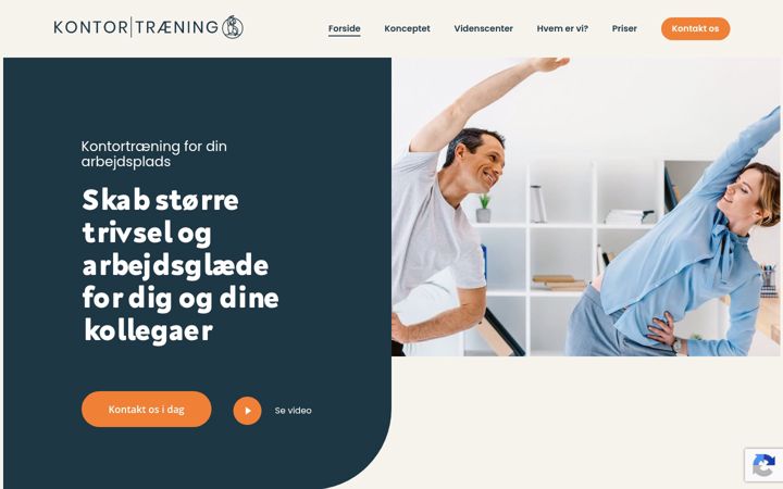 Screenshot of kontortraening.dk