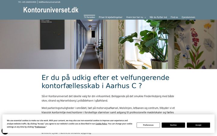 Screenshot of kontoruniverset.dk