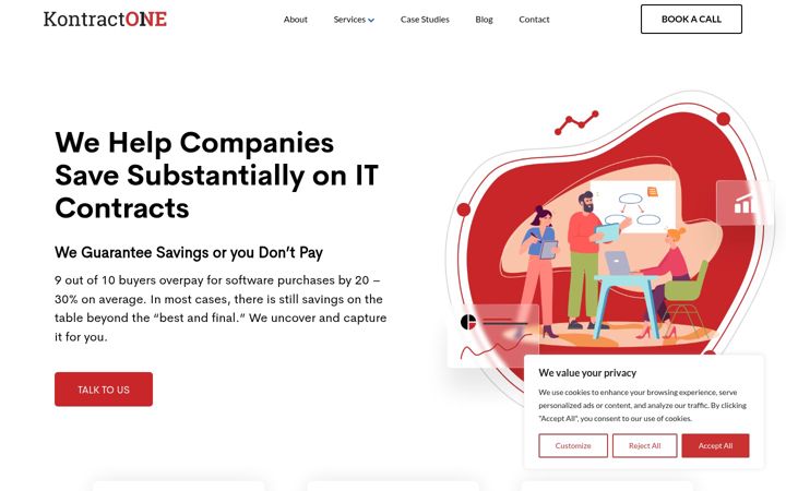 Screenshot ta' kontractone.com