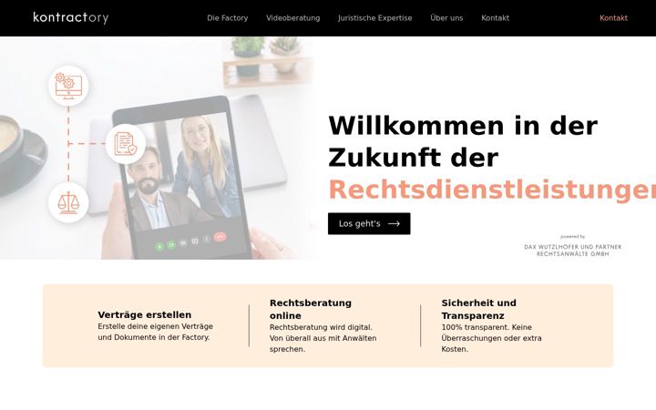 Screenshot of kontractory.at