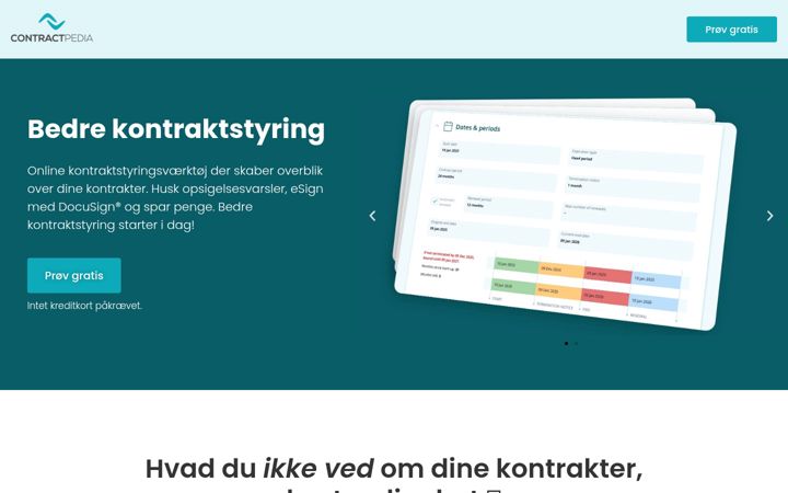 Screenshot of kontraktstyring.dk