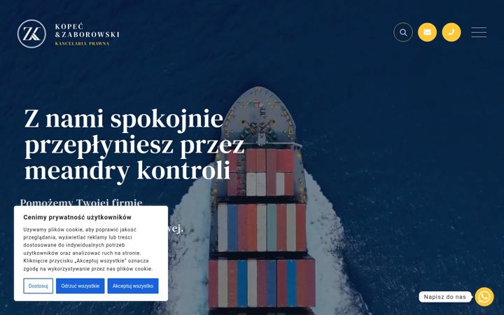Screenshot of kontrolacelnoskarbowa.pl