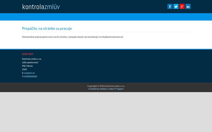 Screenshot of kontrolazmluv.sk