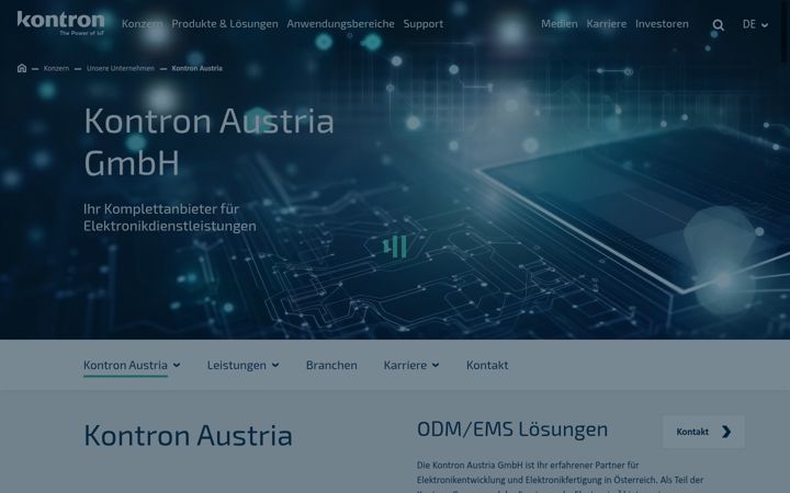 Screenshot of kontron.at