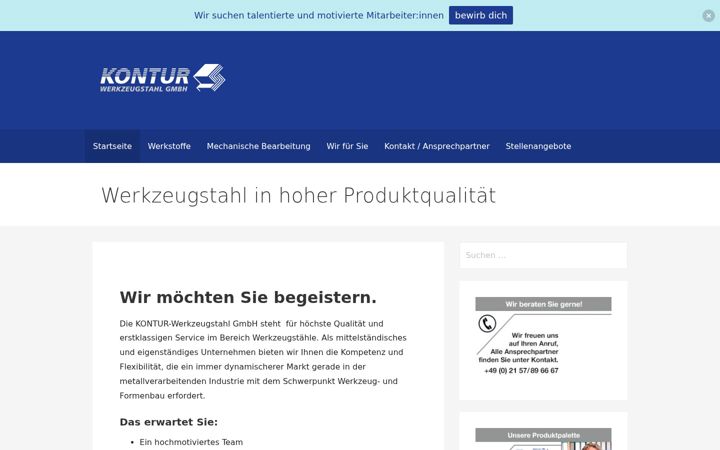 Screenshot of kontur-werkzeugstahl.de