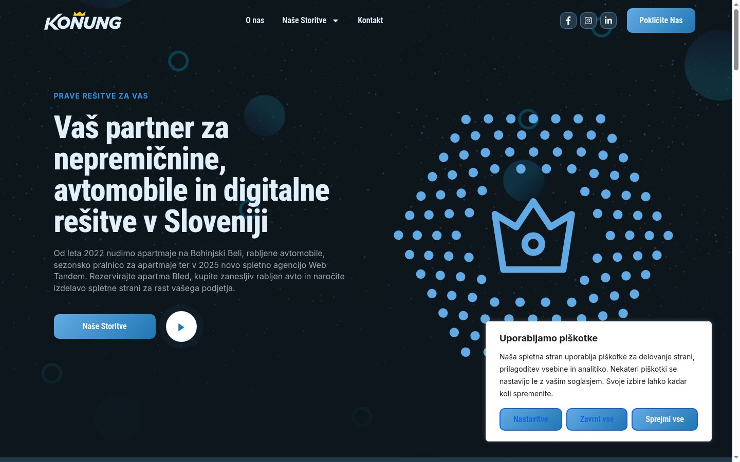Screenshot of the consent banner shown before any interaction