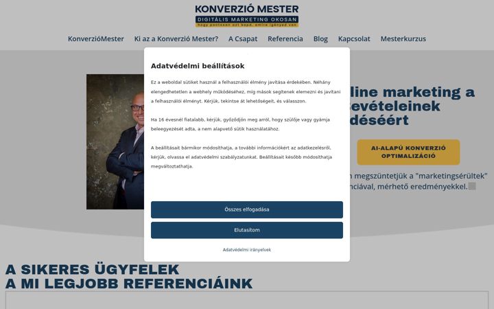 Screenshot of konverziomester.hu