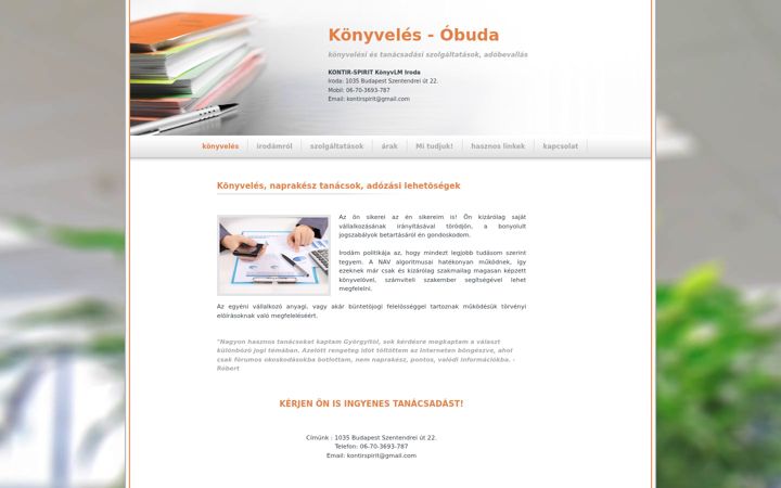 Screenshot of konyveles-obuda.hu