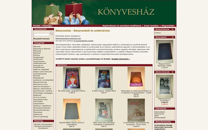 Screenshot of konyveshaz.hu