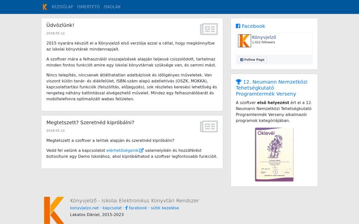 Screenshot of konyvjelzo.net