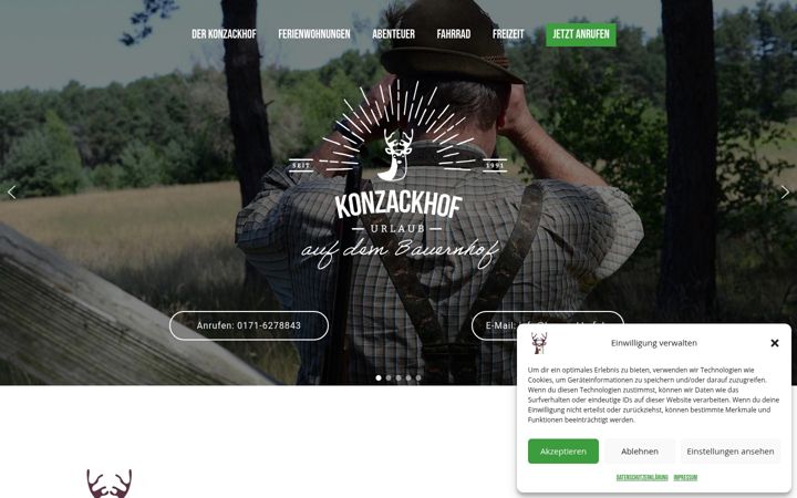 Screenshot of konzackhof.de