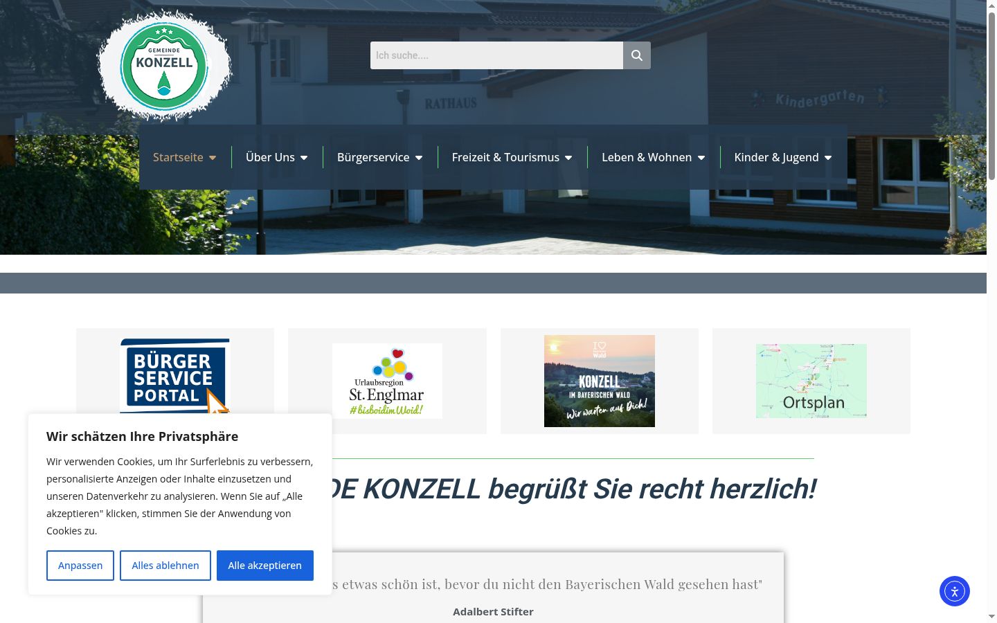 Screenshot tal-banner tal-kunsens muri qabel kwalunkwe interazzjoni