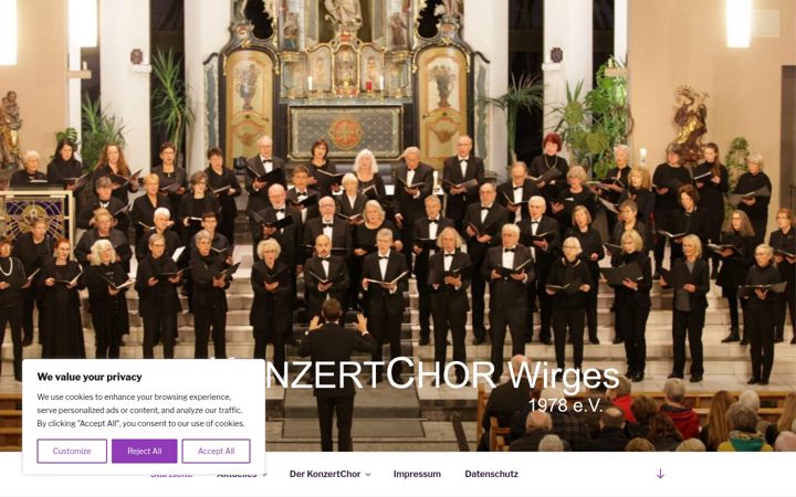 Screenshot of konzertchor-wirges.de