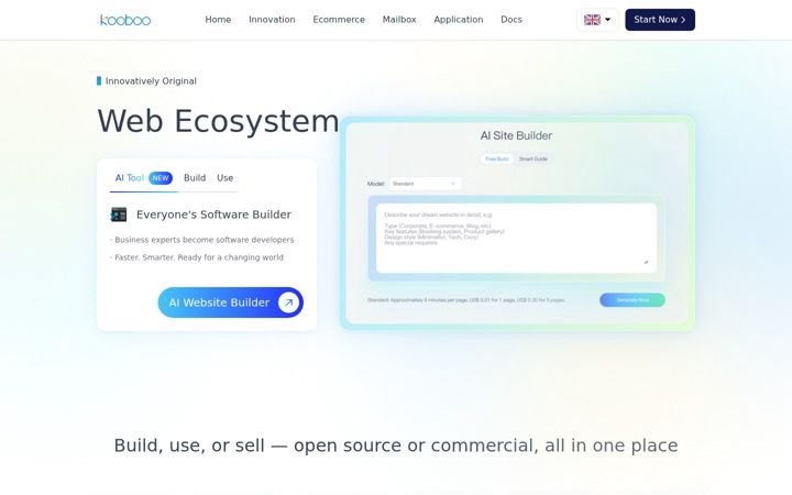 Screenshot of kooboo.com