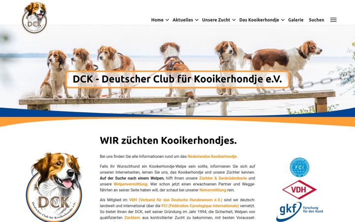 Screenshot of kooikerhondje-dck.de