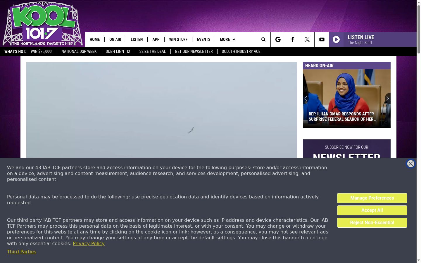Screenshot des Einwilligungsbanners vor jeglicher Interaktion