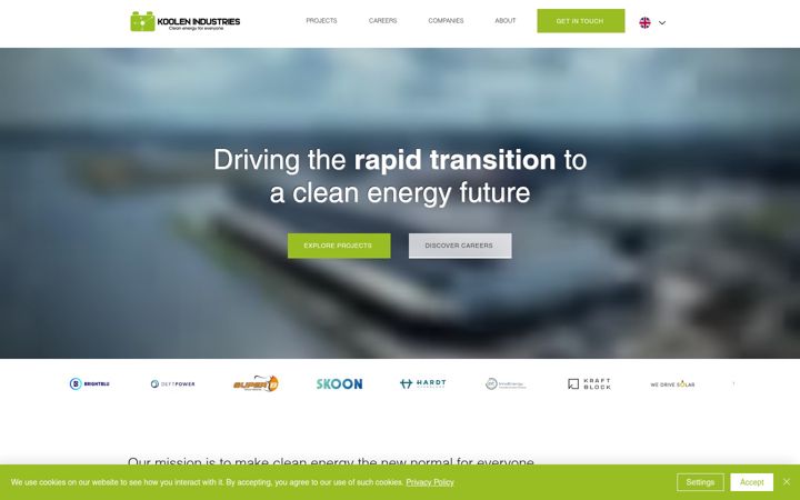 Екранна снимка на koolenindustries.com