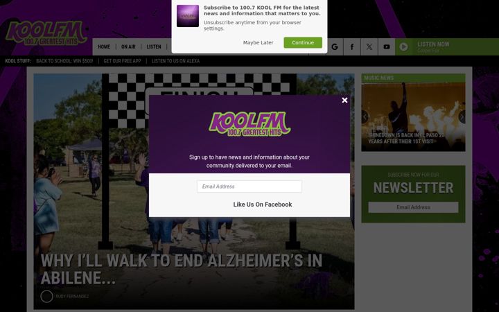 Екранна снимка на koolfmabilene.com