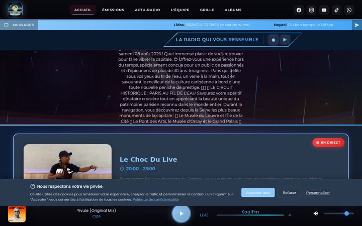 Screenshot of koolfmtropikal.fr