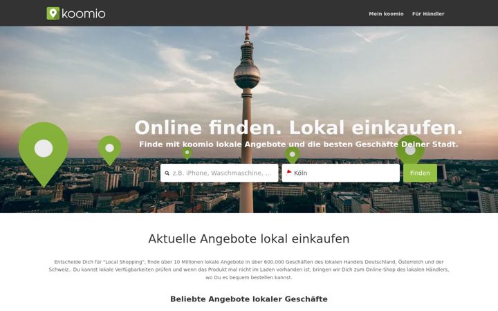 Screenshot of koomio.com
