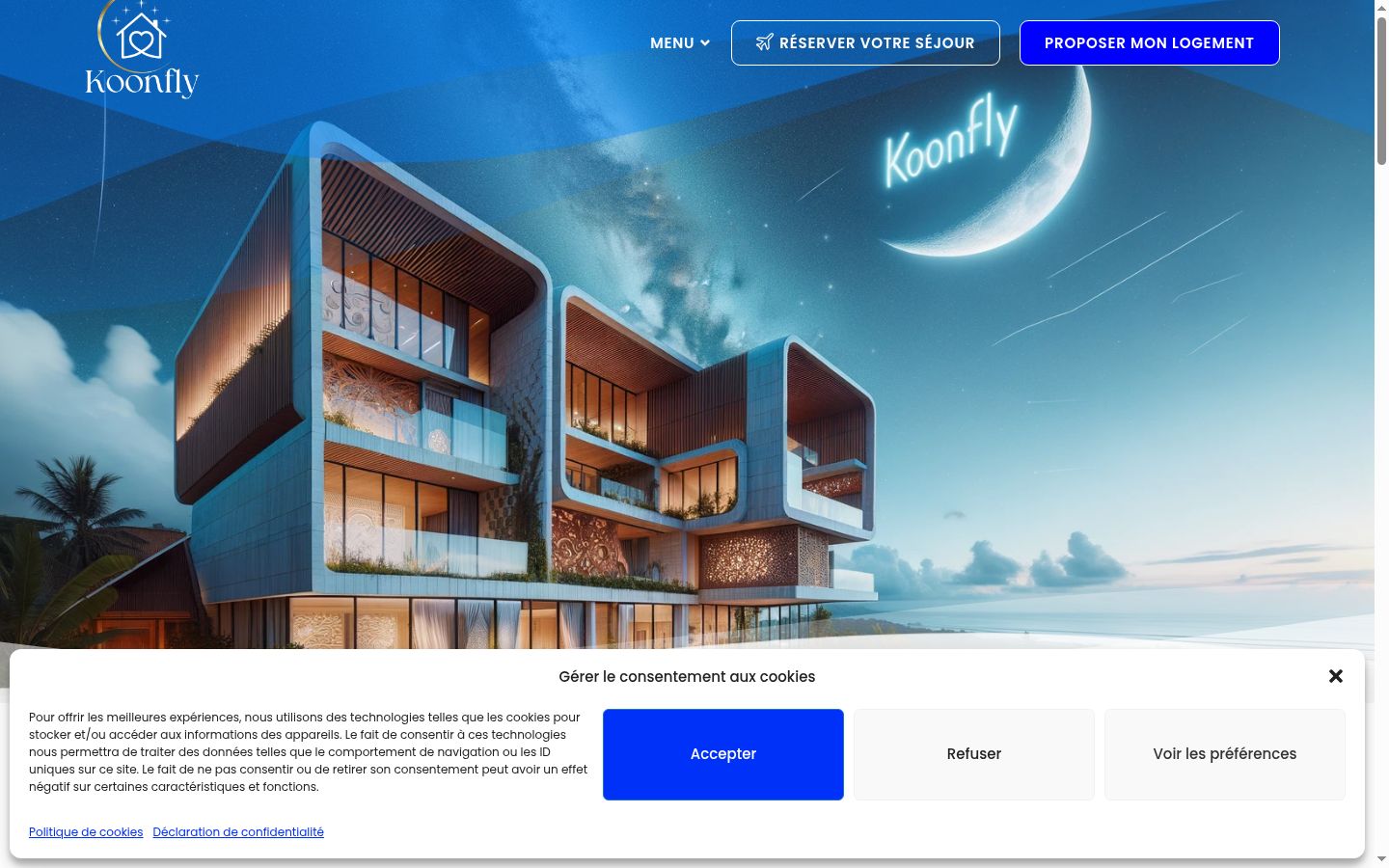 Screenshot of the consent banner shown before any interaction