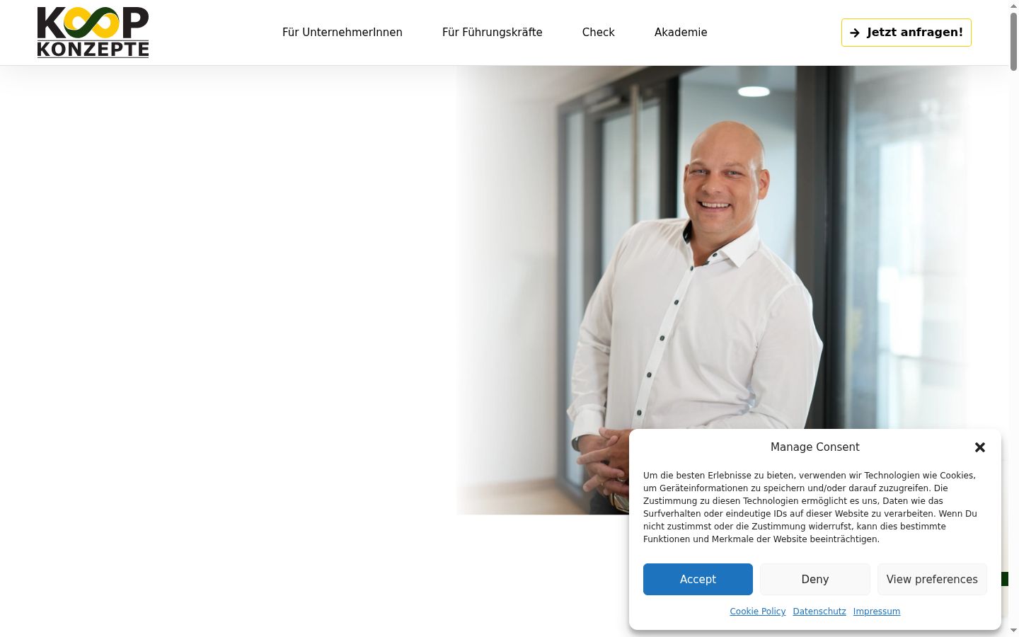 Screenshot of the consent banner shown before any interaction