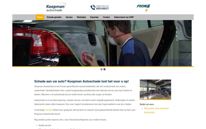 Screenshot of koopmanautoschade.nl