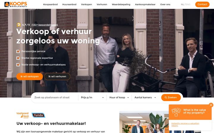 Screenshot of koopsmakelaardij.nl