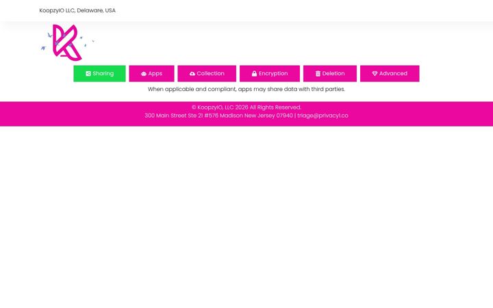 Screenshot of koopzyio.com