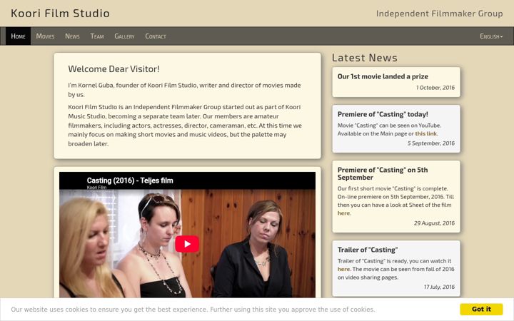 Screenshot of koorifilm.hu