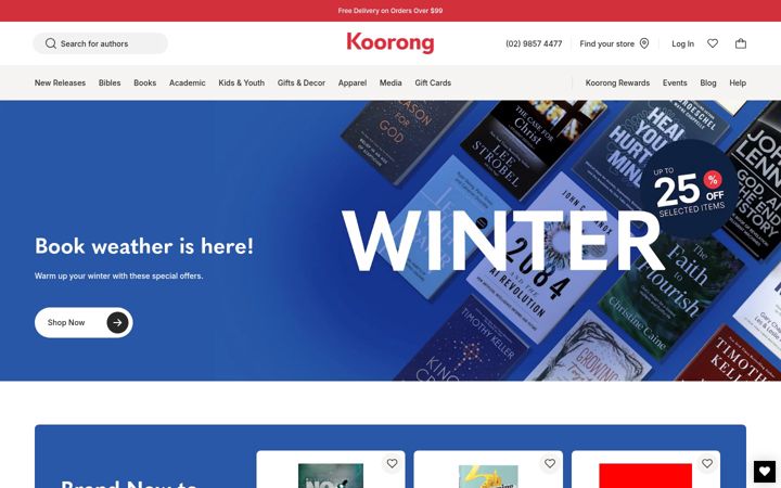Screenshot of koorong.com