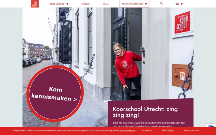Screenshot of koorschoolutrecht.nl