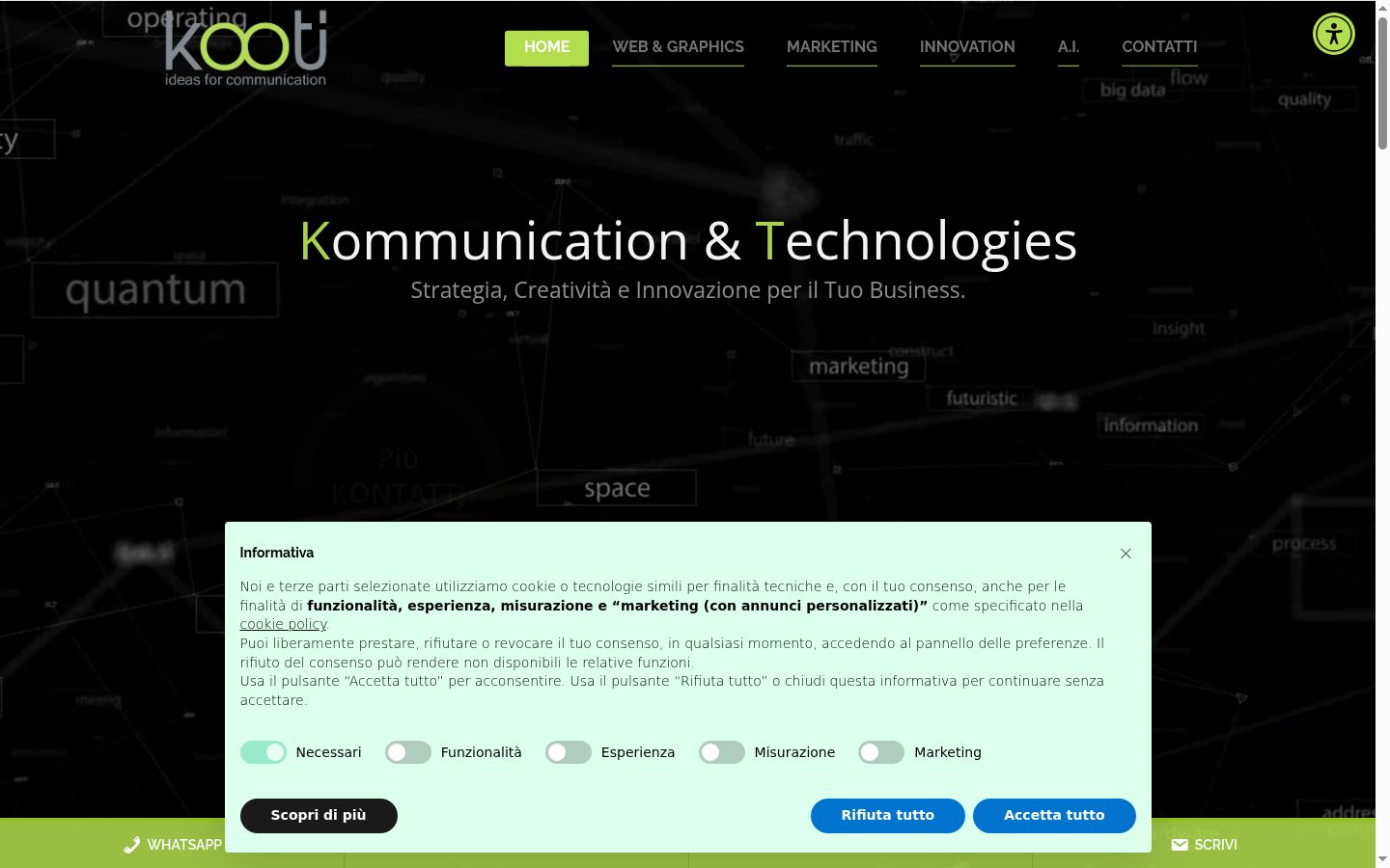 Screenshot of the consent banner shown before any interaction