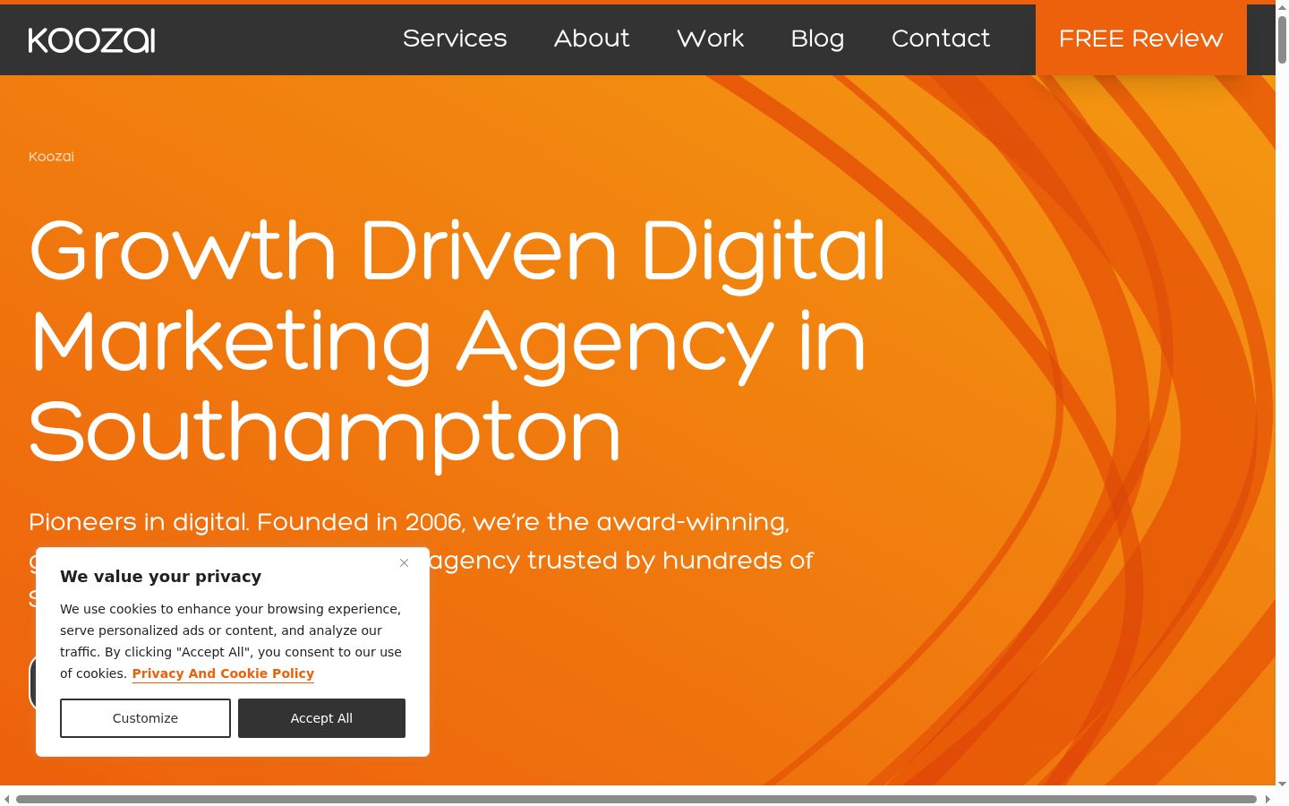 Screenshot of the consent banner shown before any interaction