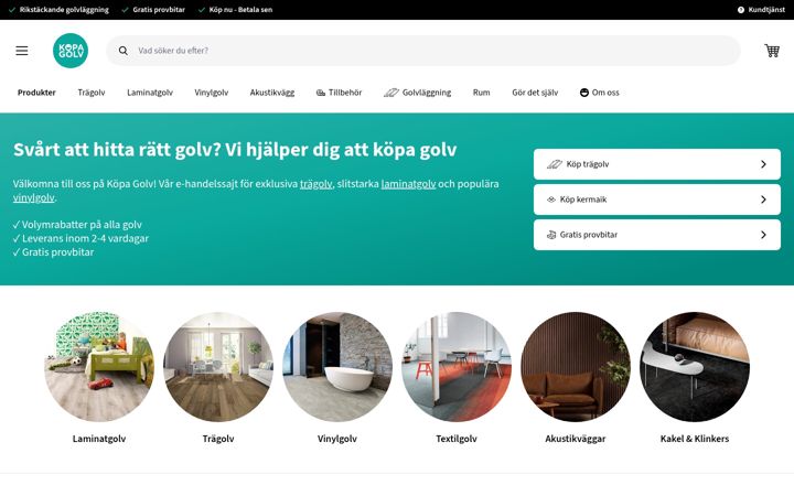 Screenshot of kopagolv.se