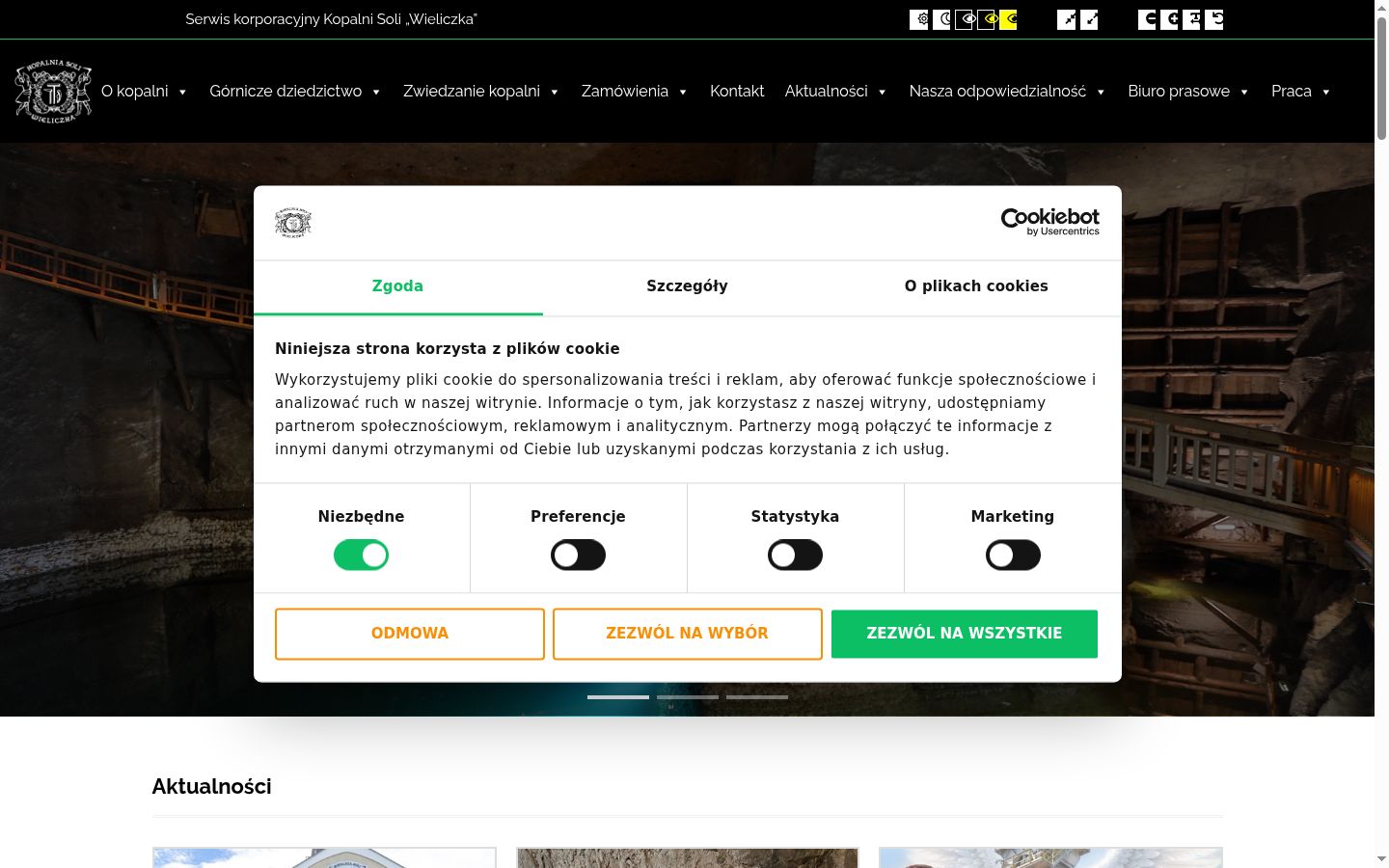 Snímka obrazovky banera súhlasu zobrazeného pred akoukoľvek interakciou