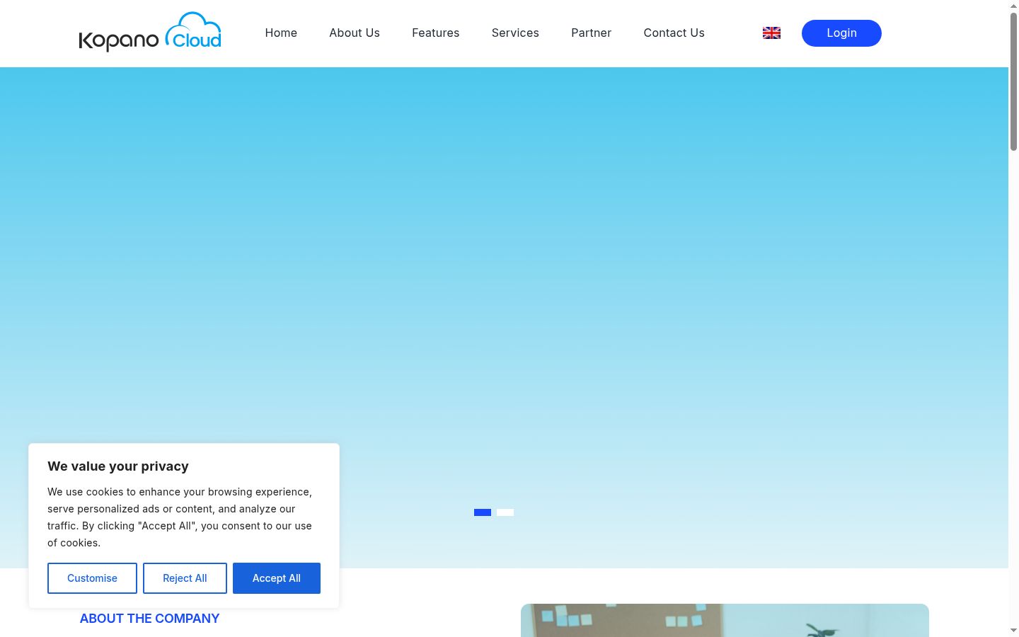 Screenshot του banner συγκατάθεσης που εμφανίστηκε πριν από οποιαδήποτε αλληλεπίδραση