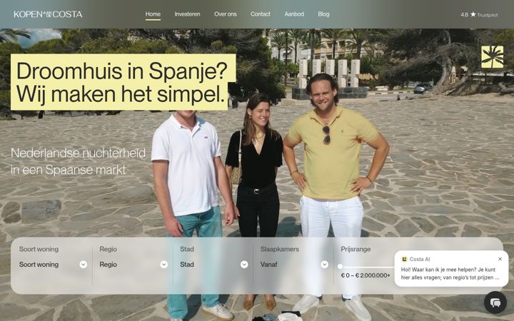 Screenshot of kopenaandecosta.nl