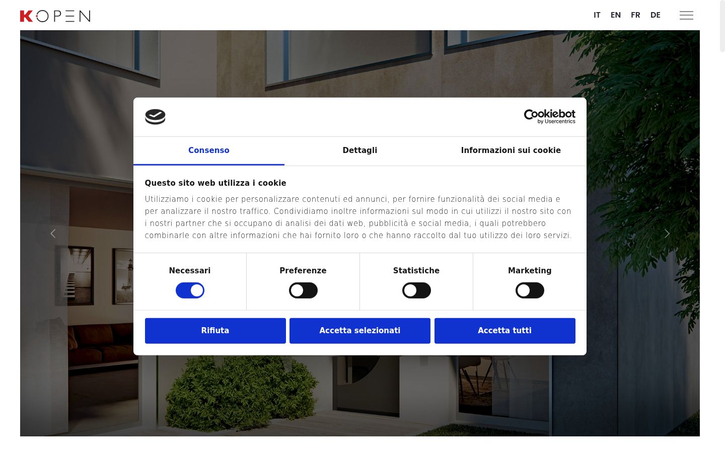 Screenshot of the consent banner shown before any interaction