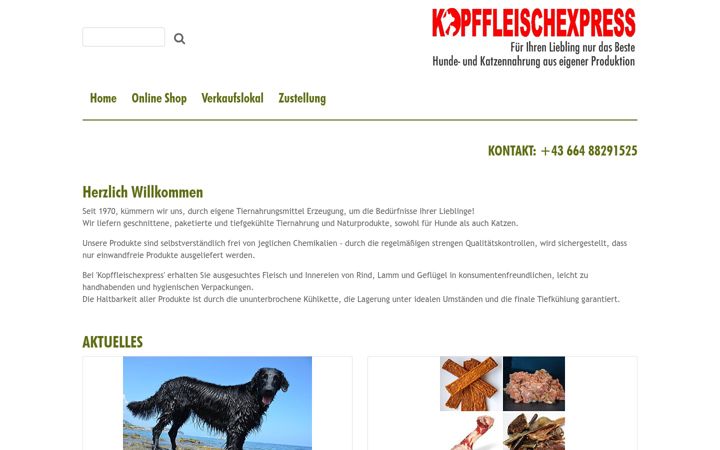 Screenshot of kopffleischexpress.at