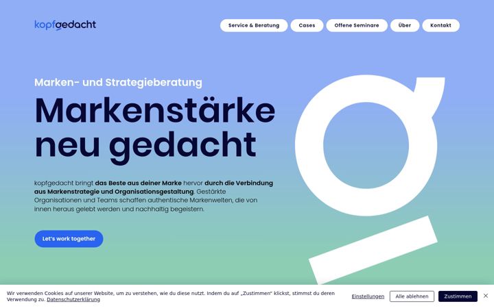 Screenshot of kopfgedacht.com