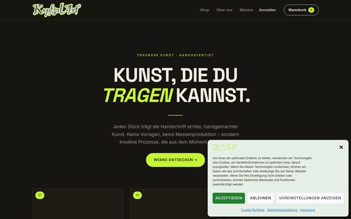 Screenshot of kopfsalart.com
