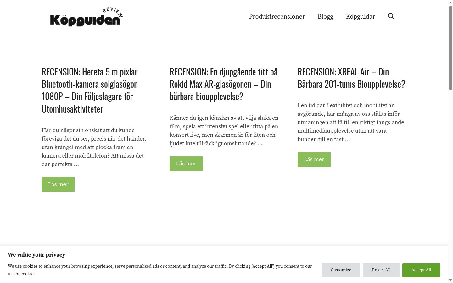Screenshot del banner di consenso mostrato prima di qualsiasi interazione