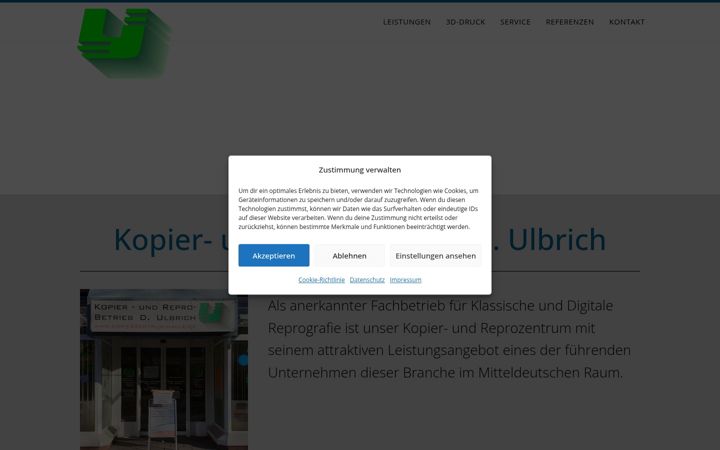 Screenshot of kopierzentrum-halle.de