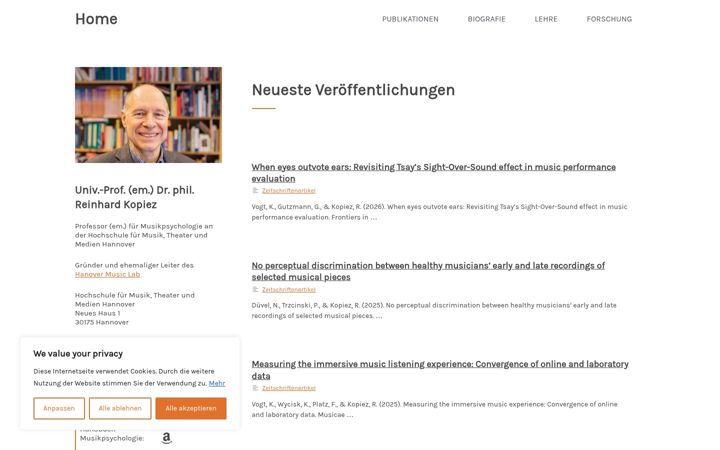 Screenshot of kopiez.de