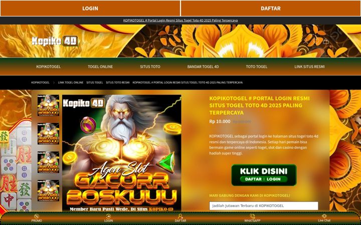 Screenshot of kopikotogel.net