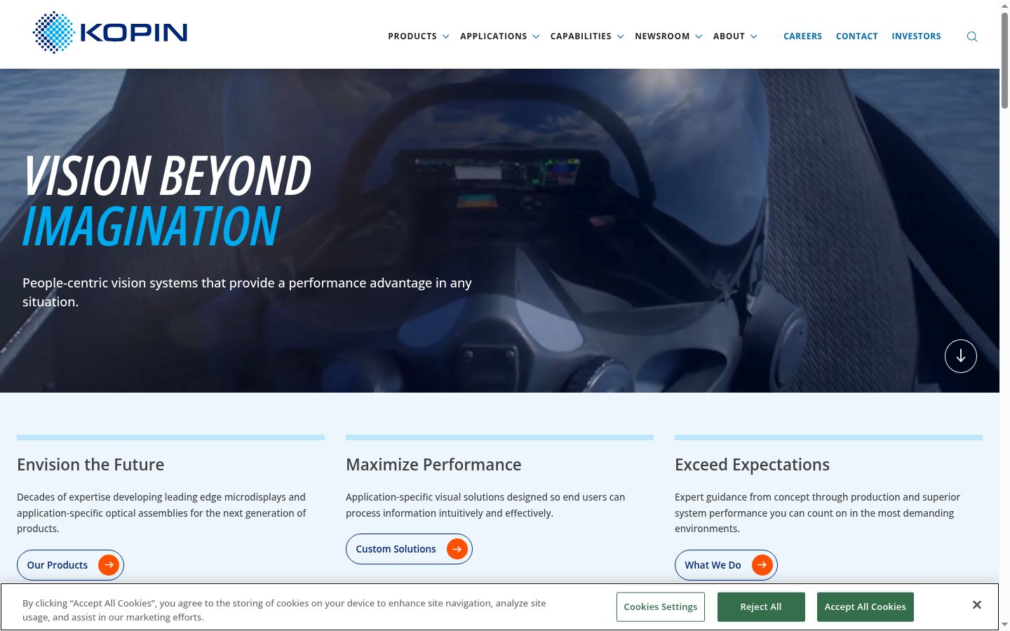 Screenshot of the consent banner shown before any interaction