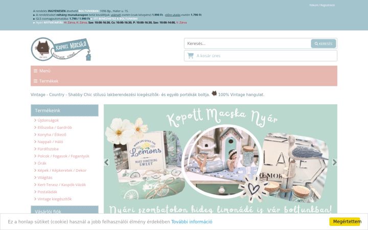 Screenshot of kopottmacska.hu