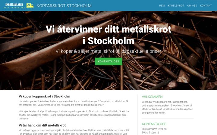 Screenshot of kopparskrotstockholm.se